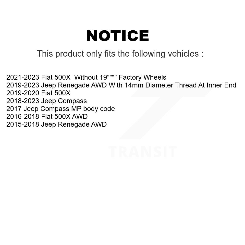 Front Suspension Control Arm Assembly Tie Rod End Kit For Jeep Compass Renegade Fiat 500X KTR-105272 - Image 2