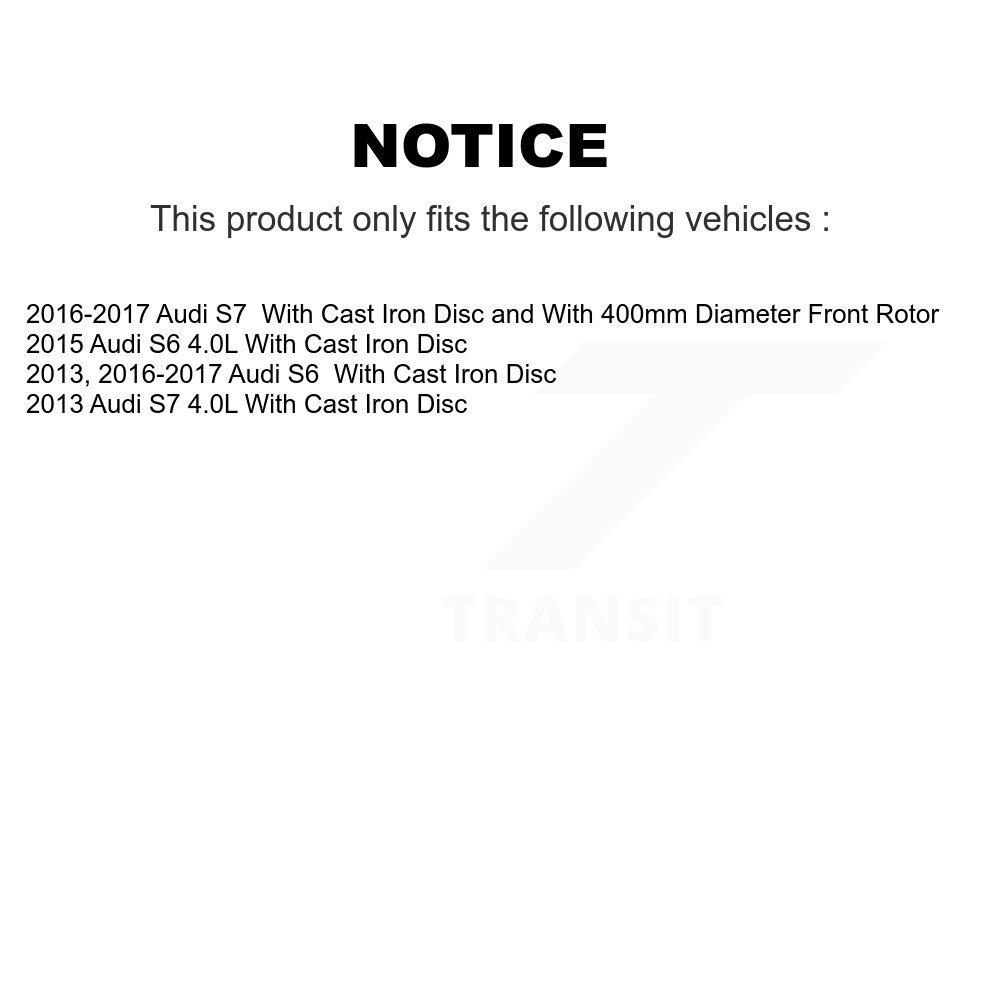 Front Ceramic Disc Brake Pads And Wear Sensors Kit For Audi S6 S7 KTW-100024 - Image 2