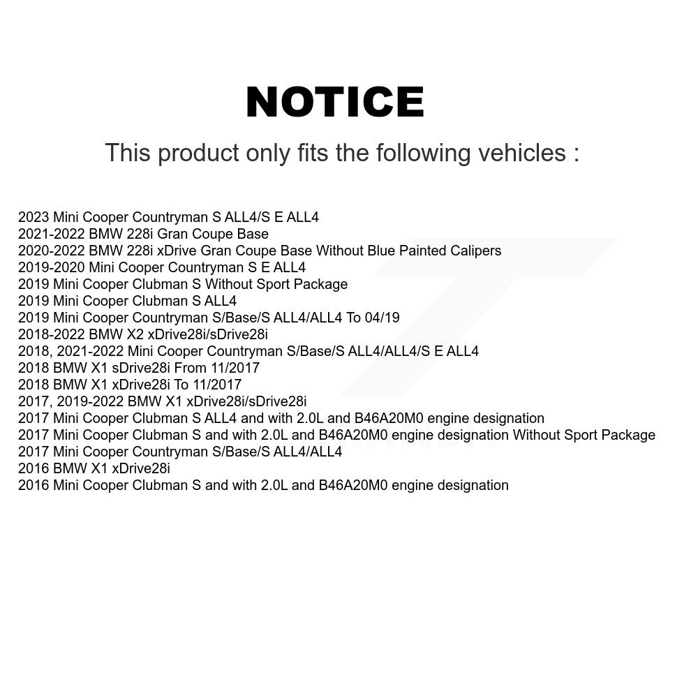 Front Ceramic Brake Pad Wear Sensor Kit For BMW X1 Mini Cooper Countryman X2 Clubman 228i KTW-100071 - Image 2