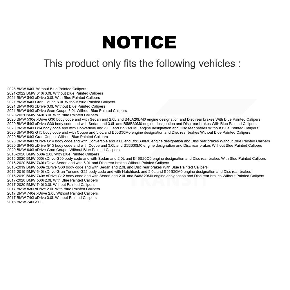 Front Ceramic Brake Pad & Wear Sensor Kit For BMW 530i xDrive 530e 540i 640i Gran Turismo KTW-100093 - Image 2