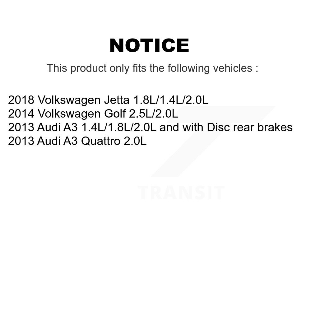 Front Ceramic Brake Pad & Extra Wear Sensor Kit For Audi A3 Quattro Volkswagen Golf Jetta KTW-100123 - Image 2
