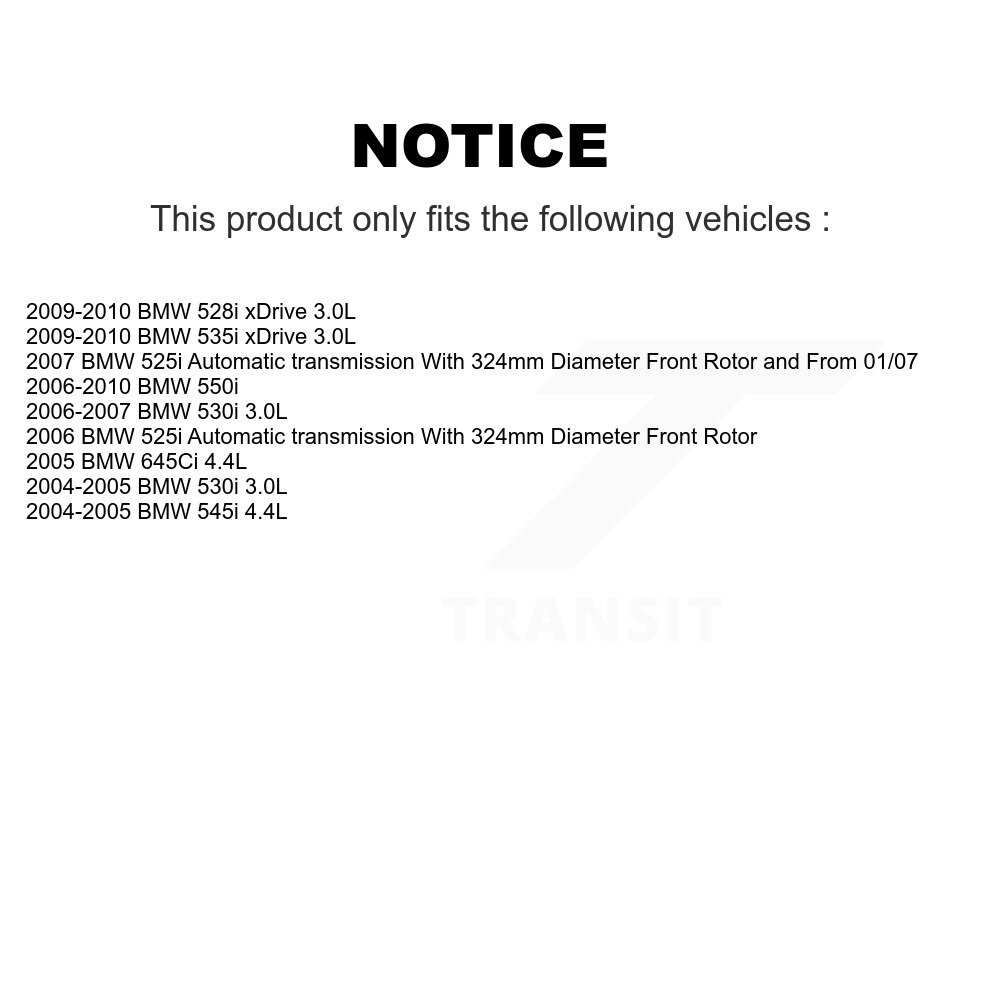 Front Ceramic Brake Pad And Extra Wear Sensor Kit For BMW 530i 528i xDrive 525i 535i 550i KTW-100154 - Image 2