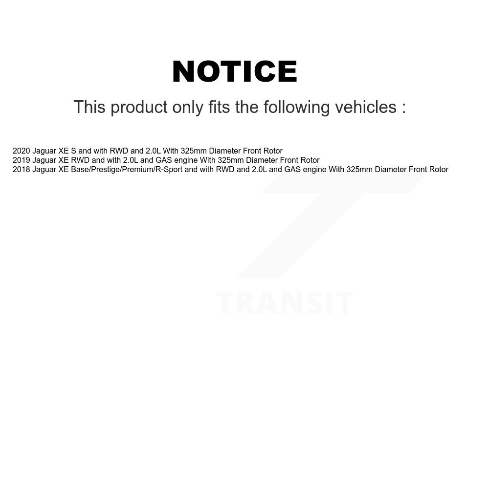 Front Ceramic Brake Pad And Wear Sensor Kit For Jaguar XE With 325mm Diameter Rotor KTW-100222 - Image 2