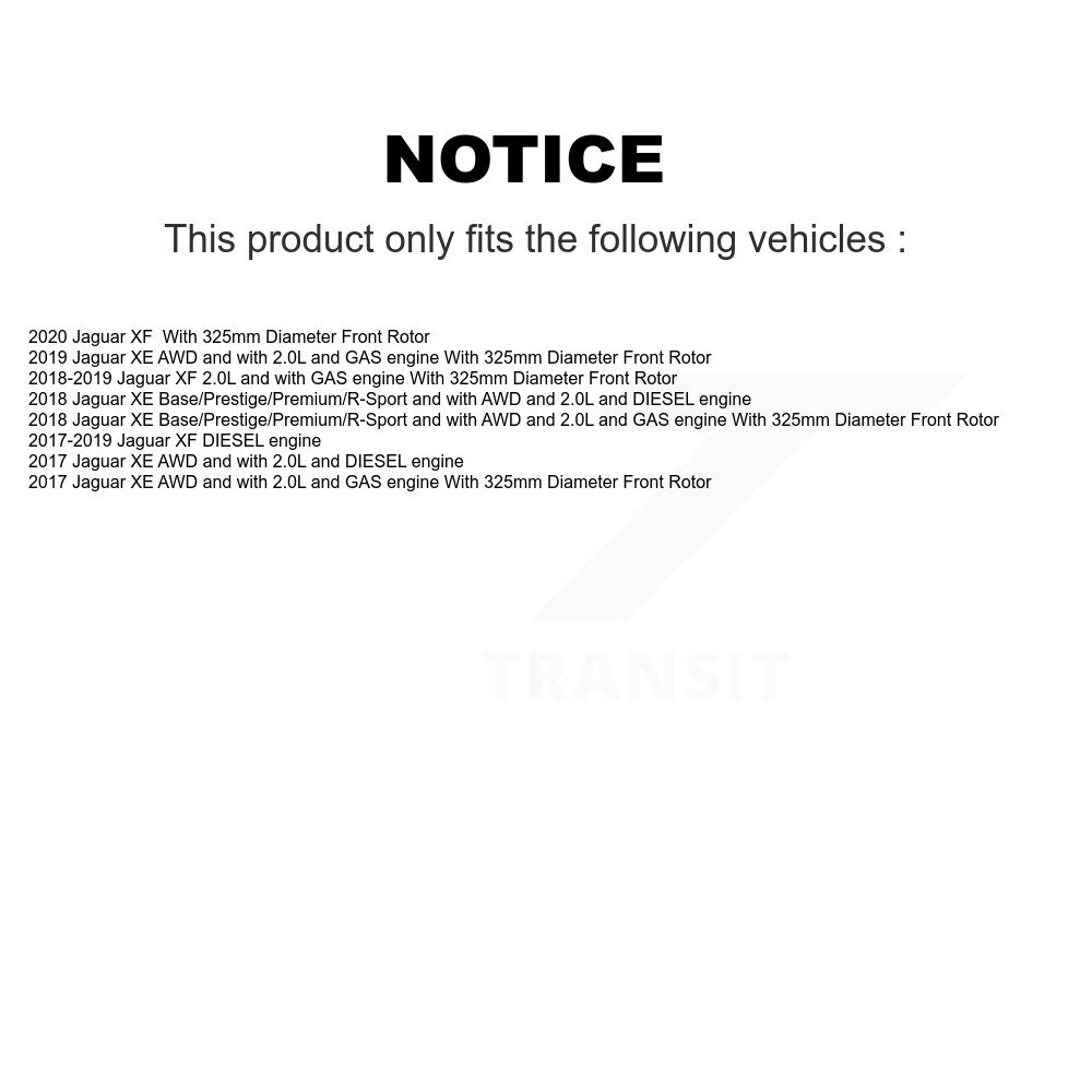 Front Rear Ceramic Disc Brake Pads And Wear Sensors Kit For Jaguar XE XF KTW-100252 - Image 2