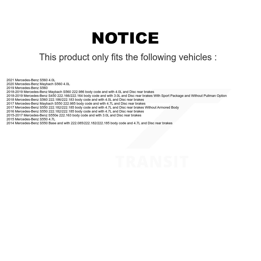 Front Rear Ceramic Brake Pad And Wear Sensor Kit For Mercedes-Benz S550 S560 S450 Maybach KTW-100296 - Image 2