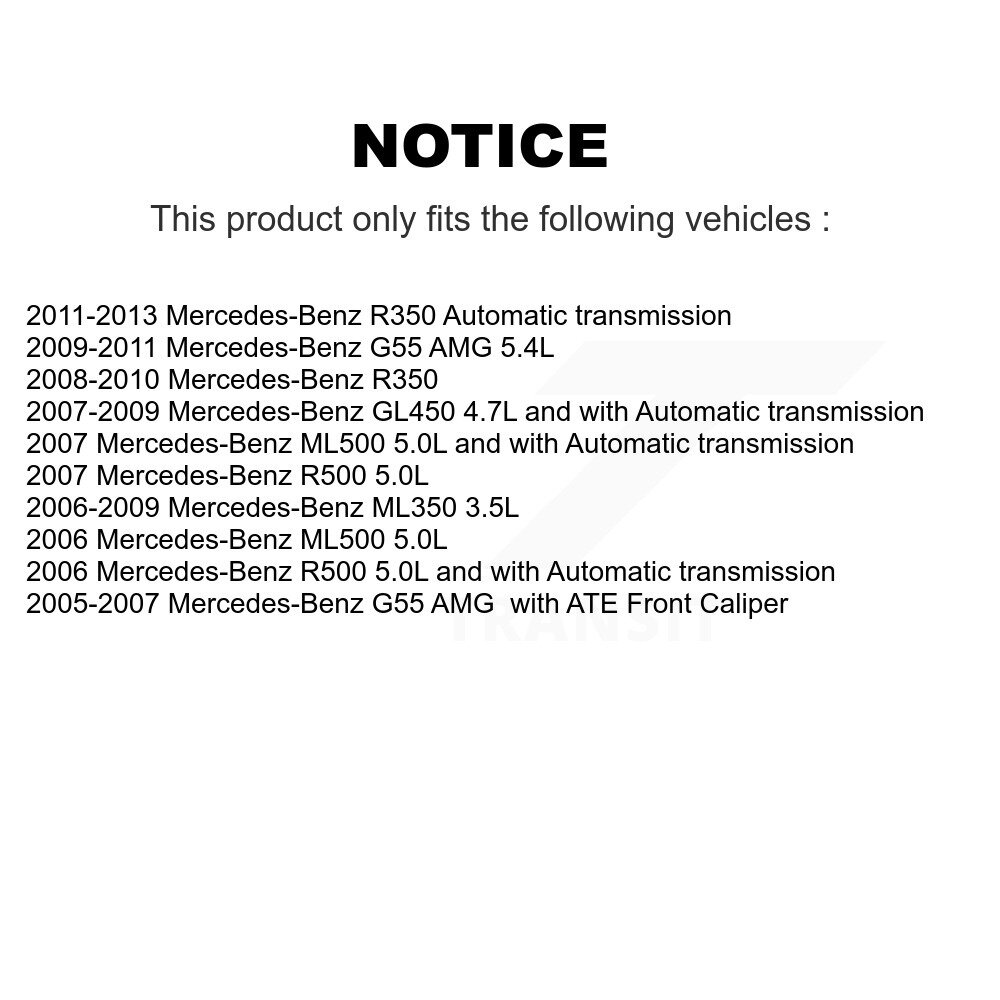 Front Rear Ceramic Brake Pad Wear Sensor Kit For Mercedes-Benz ML350 R350 GL450 ML500 G55 KTW-100433 - Image 2