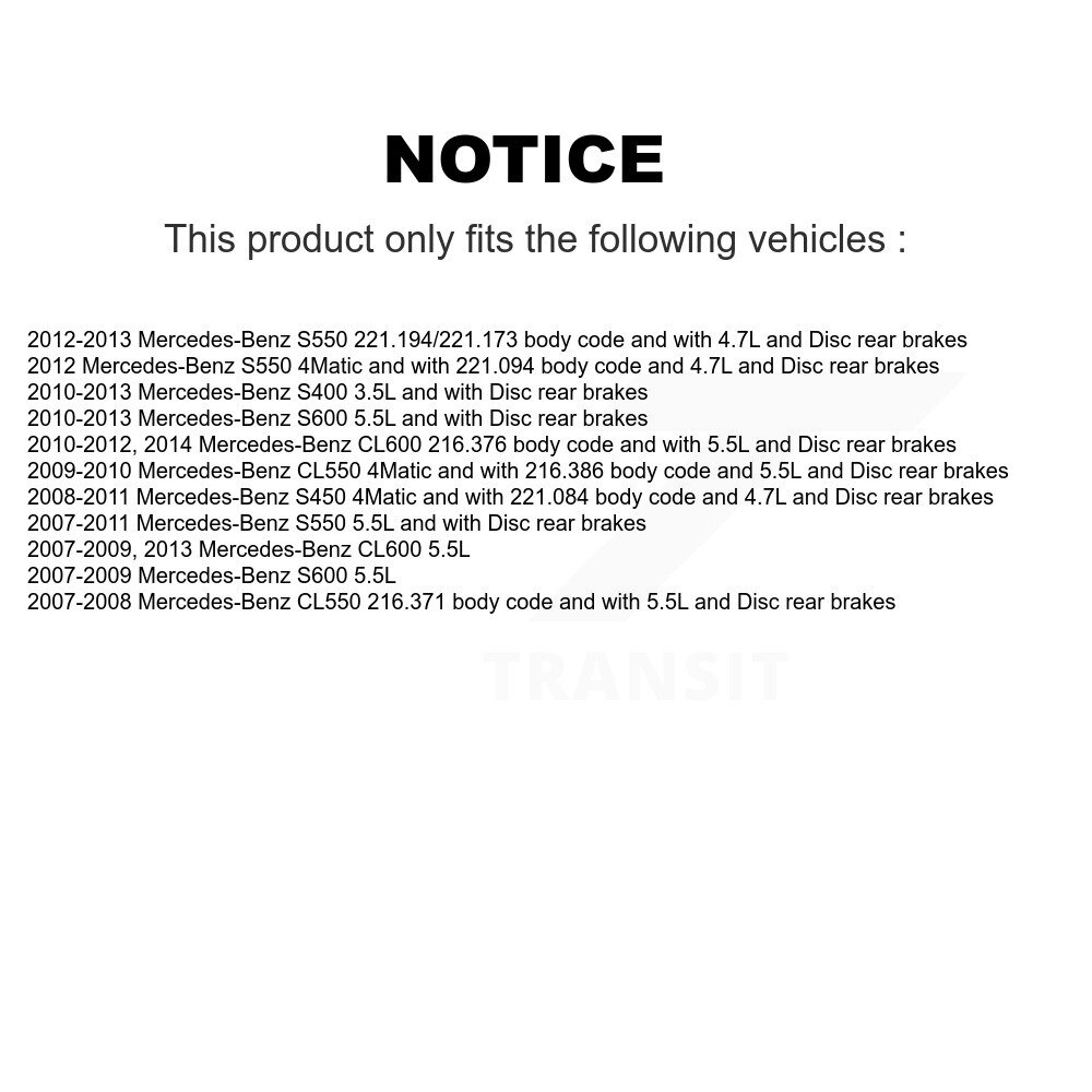 Front Rear Ceramic Brake Pads Wear Sensor Kit For Mercedes-Benz S550 S450 CL550 S400 S600 KTW-100441 - Image 2
