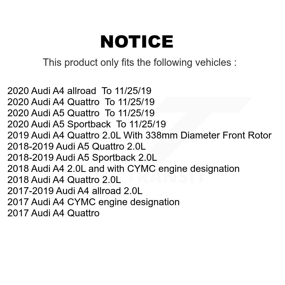 Front Rear Ceramic Brake Pad And Wear Sensor Kit For Audi A4 Quattro A5 Sportback allroad KTW-100456 - Image 2