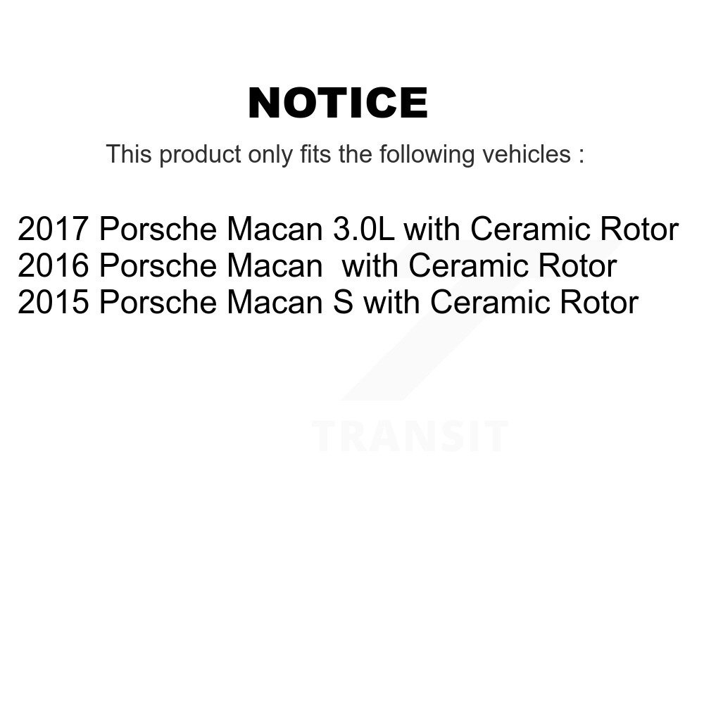 Front Rear Ceramic Disc Brake Pads & Wear Sensor Kit For Porsche Macan with Rotor KTW-100566 - Image 2