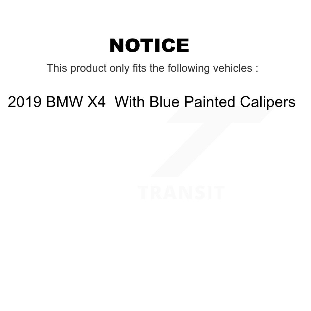 Front Rear Ceramic Brake Pad & Wear Sensor Kit For 2019 BMW X4 With Blue Painted Calipers KTW-100631 - Image 2