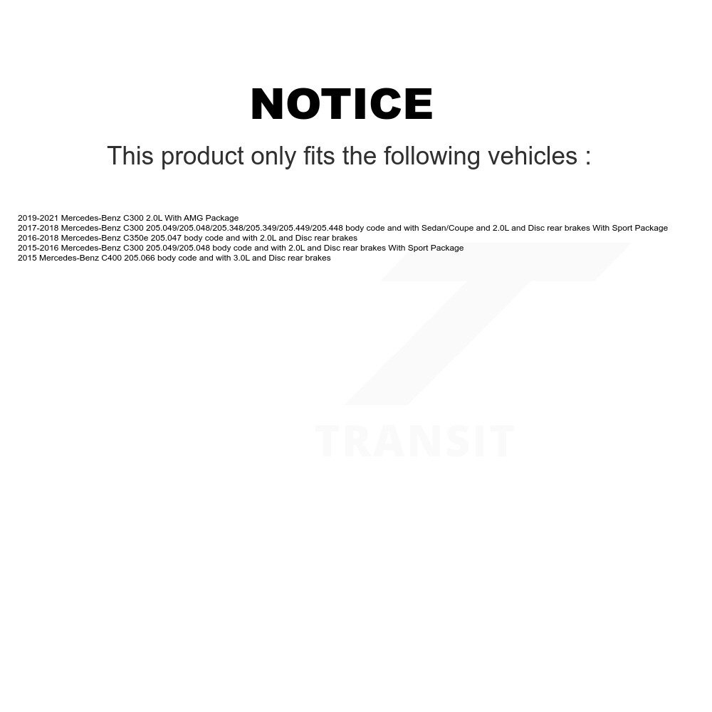 Front Rear Ceramic Disc Brake Pads And Wear Sensors Kit For Mercedes-Benz C300 C400 C350e KTW-100674 - Image 2