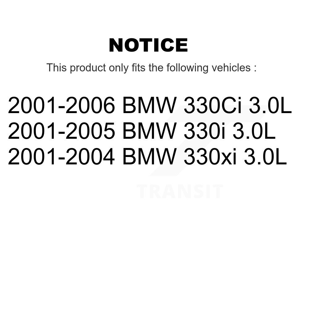 Front Rear Ceramic Disc Brake Pad And Wear Sensor Kit (5Pc) For BMW 330Ci 330i 330xi 3.0L KTW-100737 - Image 2