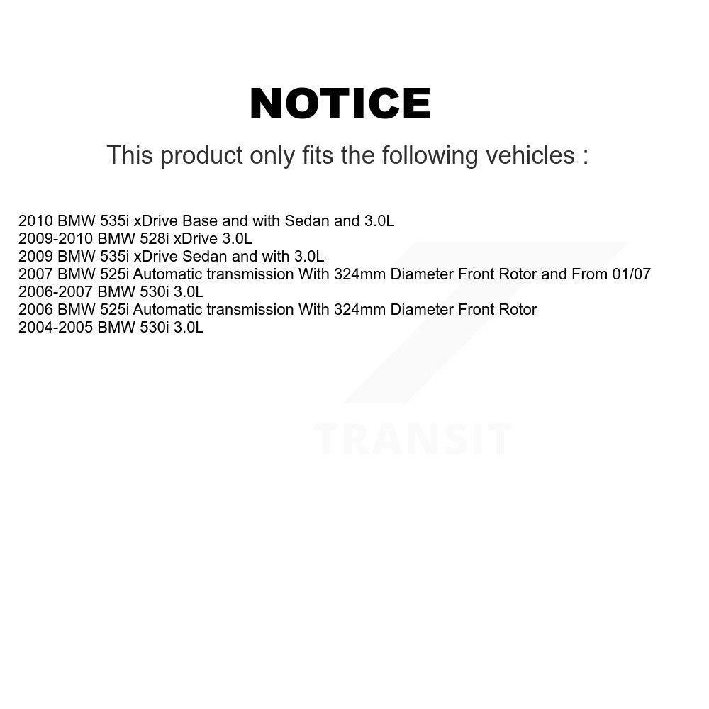 Front Rear Ceramic Brake Pads & Extra Wear Sensor Kit (5Pc) For BMW 530i 528i xDrive 525i KTW-100782 - Image 2