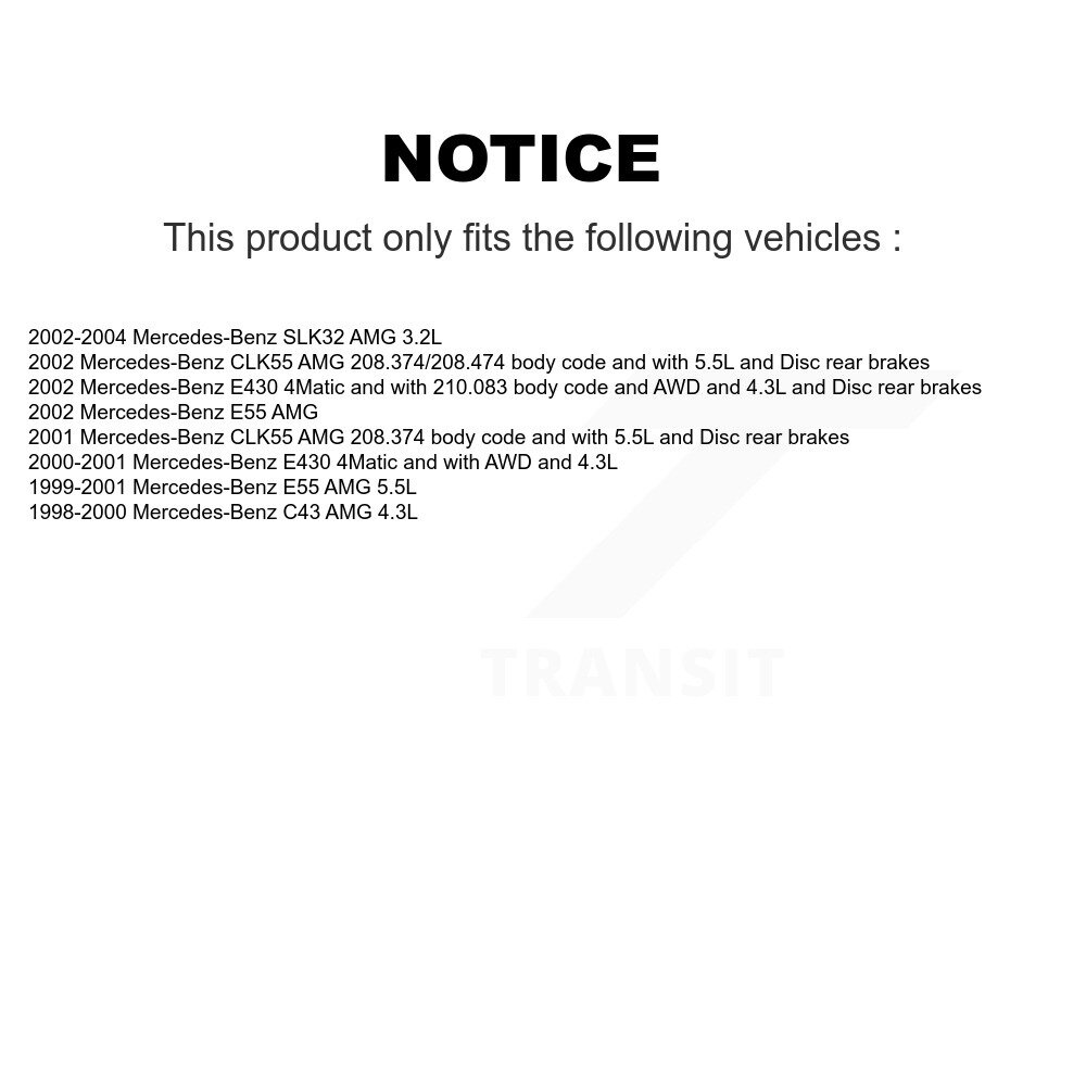 Front Ceramic Brake Pads & Wear Sensor Kit For Mercedes-Benz E430 SLK32 AMG E55 CLK55 C43 KTW-100861 - Image 2