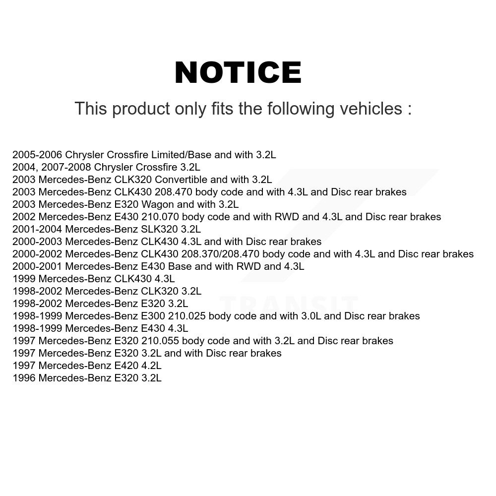 Front Ceramic Brake Pads Wear Sensor Kit For Mercedes-Benz E320 Chrysler Crossfire CLK320 KTW-100863 - Image 2