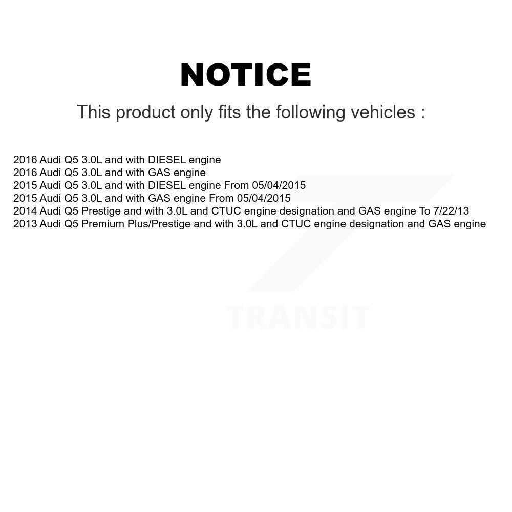 Front Ceramic Disc Brake Pads And Wear Sensors Kit For Audi Q5 KTW-100899 - Image 2