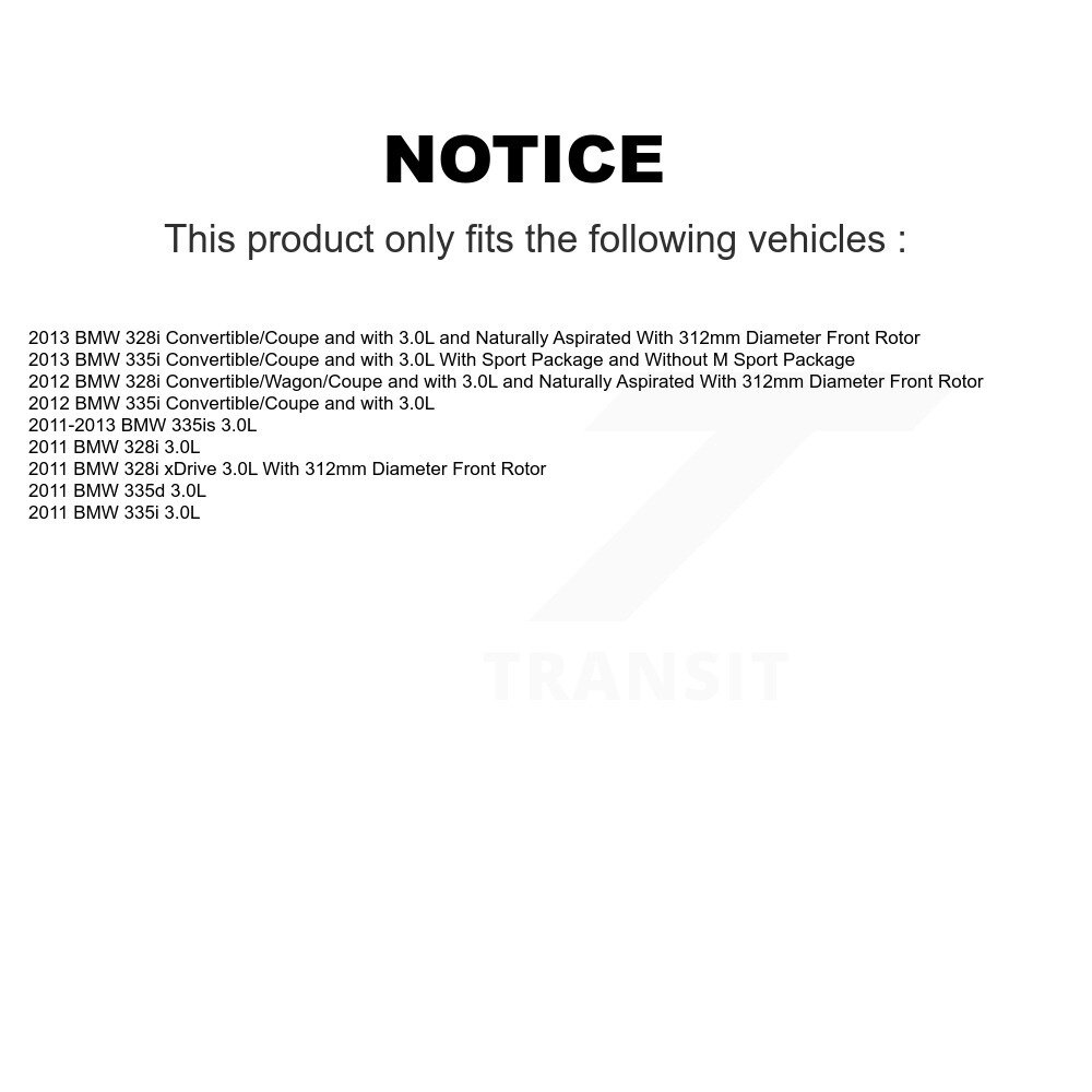 Front Ceramic Disc Brake Pads & Extra Wear Sensor Kit For BMW 328i xDrive 335i 335is 335d KTW-101039 - Image 2