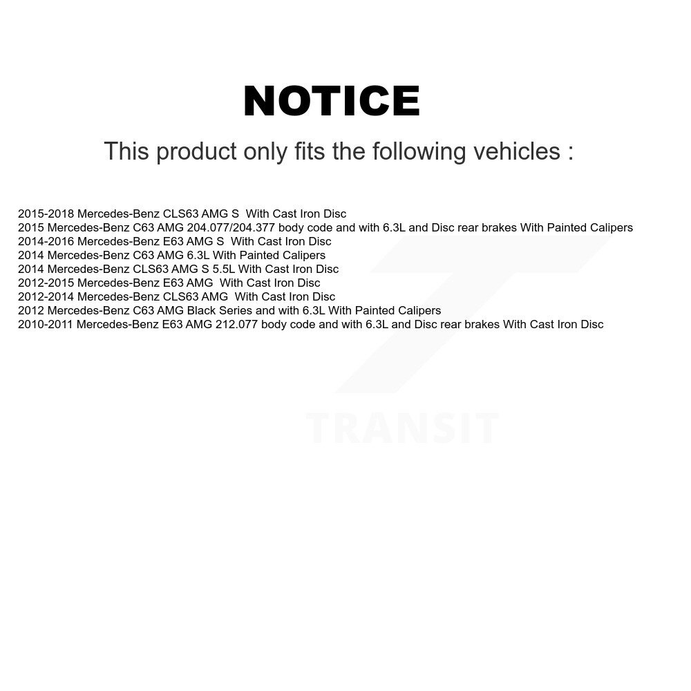Rear Ceramic Disc Brake Pads And Wear Sensors Kit For Mercedes-Benz C63 AMG E63 S CLS63 KTW-101145 - Image 2