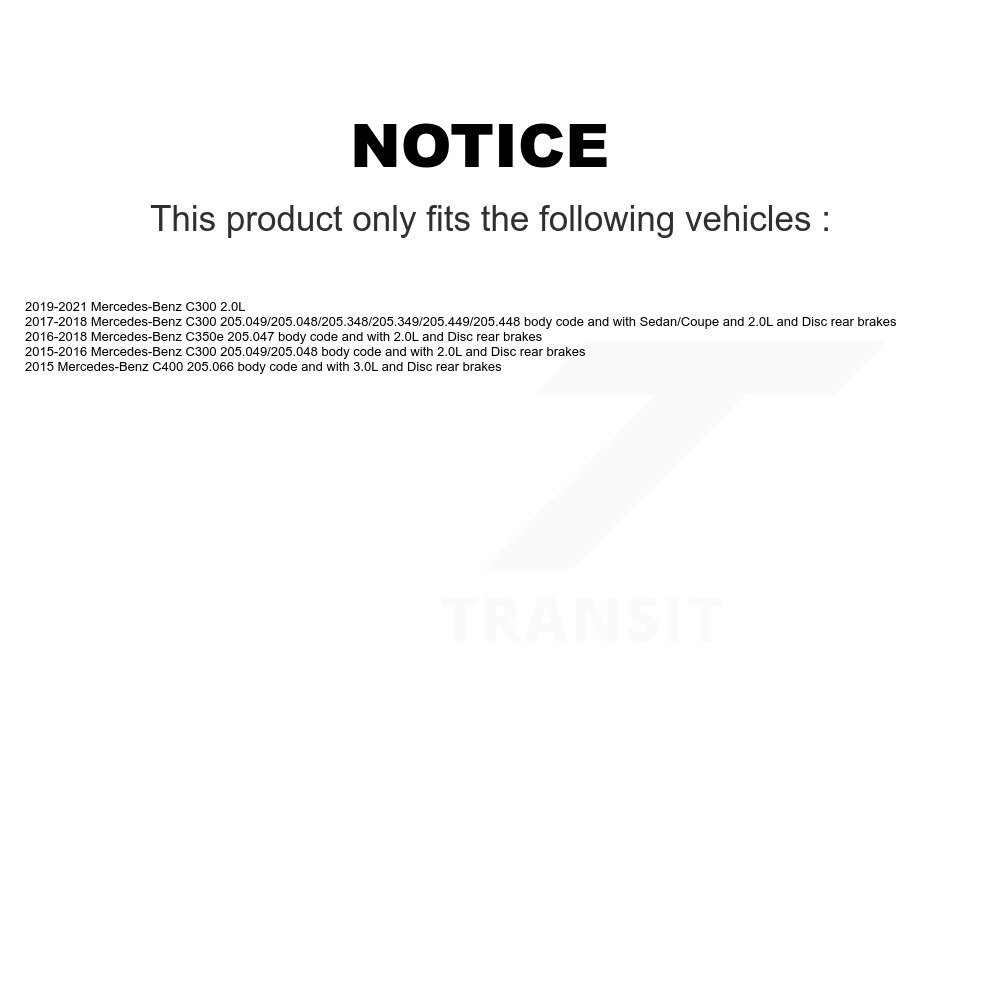 Rear Ceramic Disc Brake Pads And Wear Sensors Kit For Mercedes-Benz C300 C400 C350e KTW-101228 - Image 2