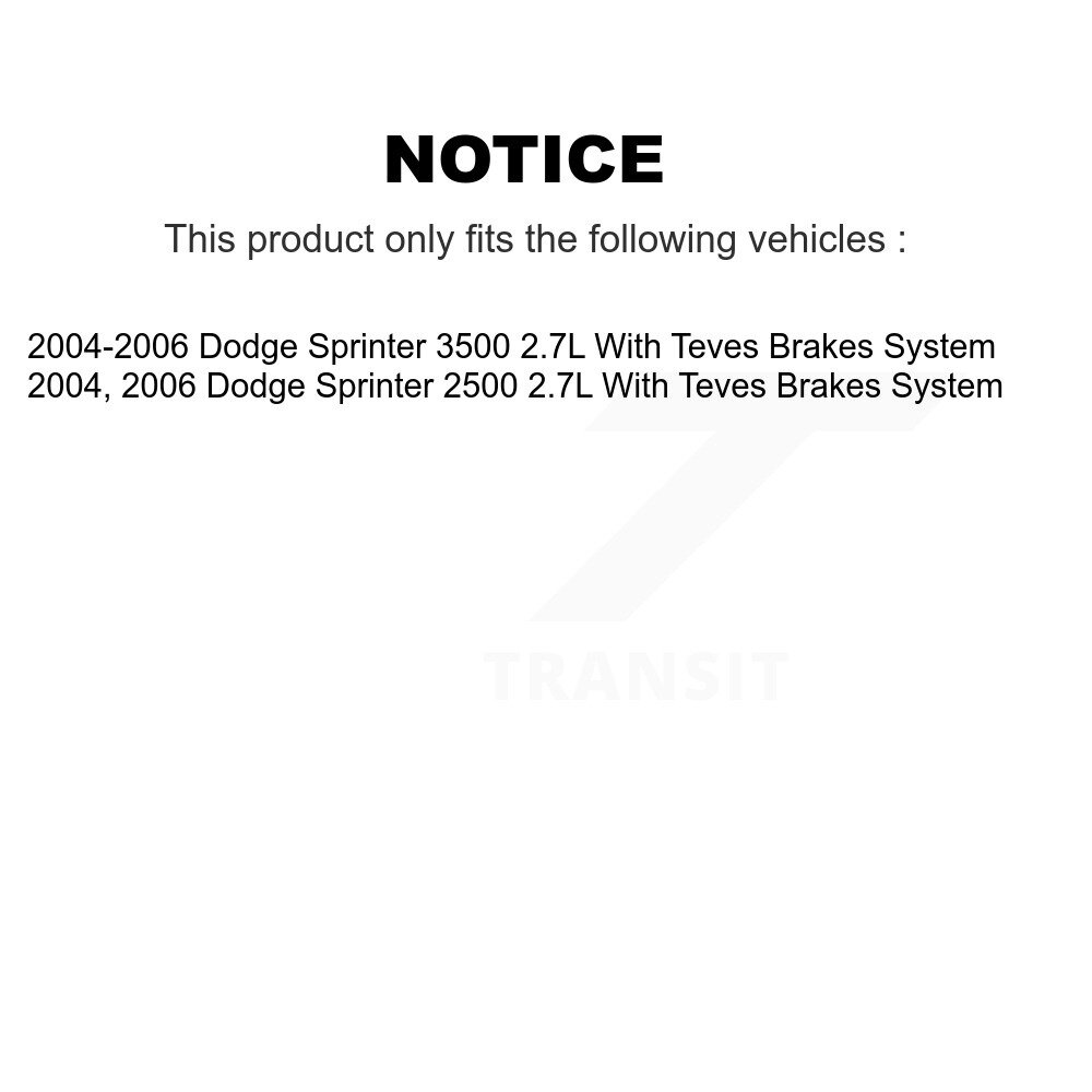 Rear Ceramic Disc Brake Pads And Extra Wear Sensors Kit For Dodge Sprinter 2500 3500 2.7L KTW-101270 - Image 2