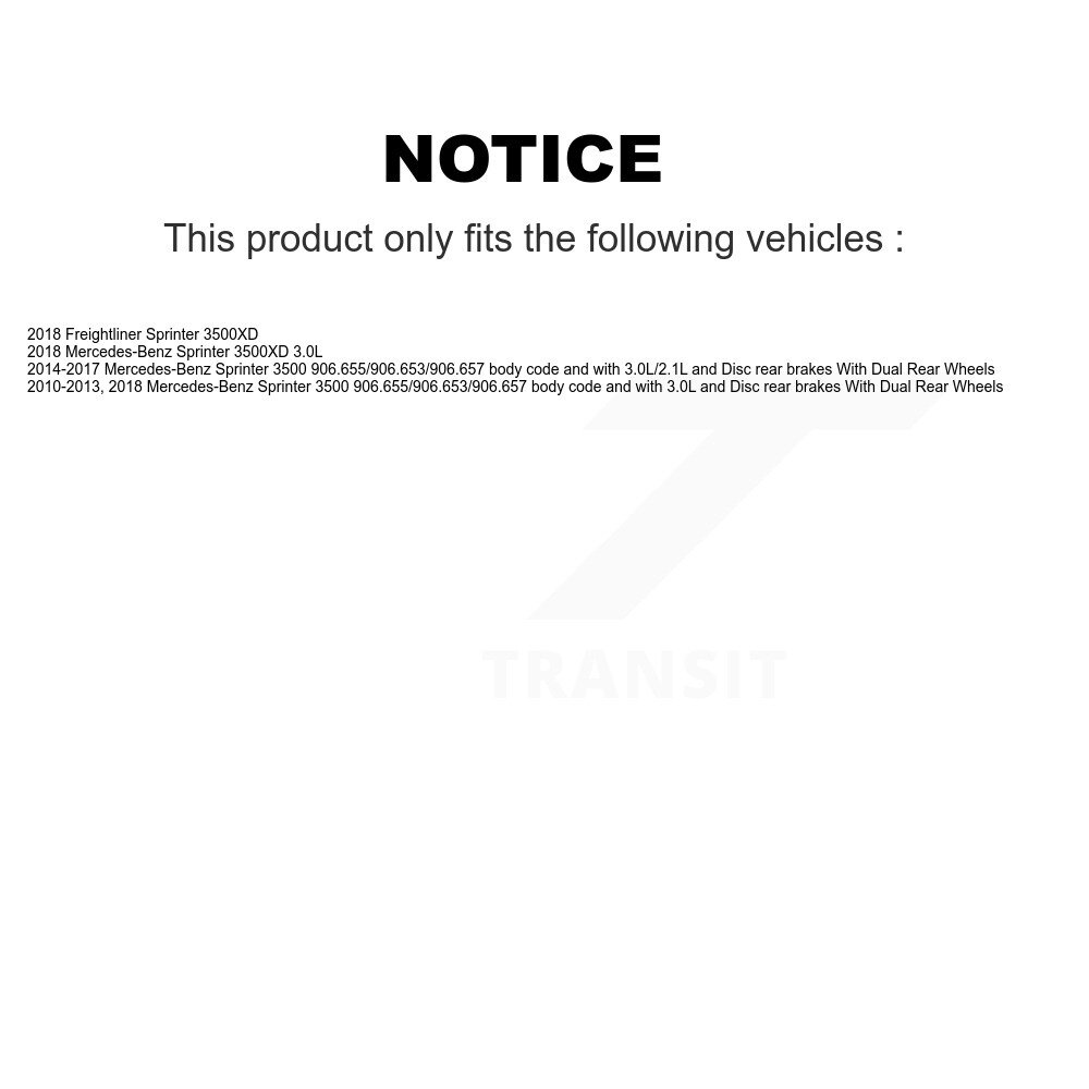 Rear Ceramic Brake Pad Extra Wear Sensor Kit For Mercedes-Benz Sprinter 3500 Freightliner KTW-101296 - Image 2