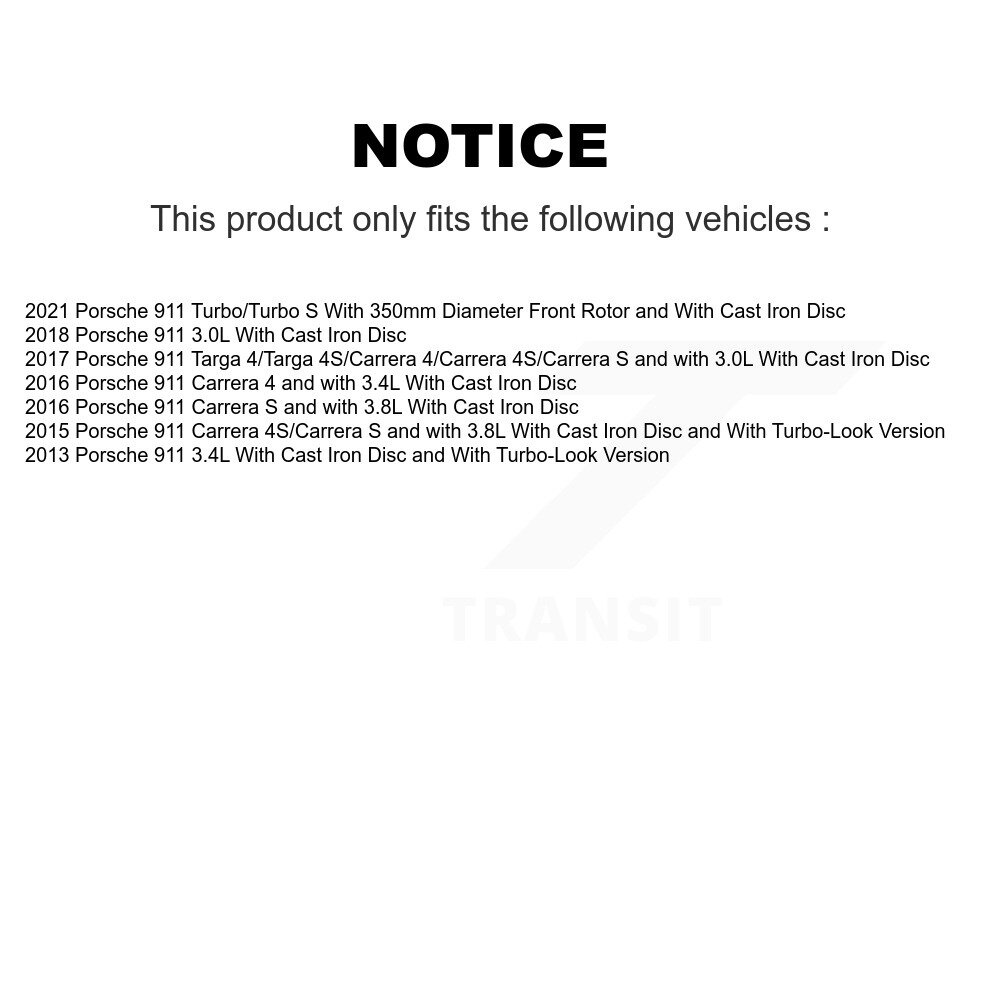Rear Ceramic Disc Brake Pads And Wear Sensors Kit For Porsche 911 KTW-101314 - Image 2