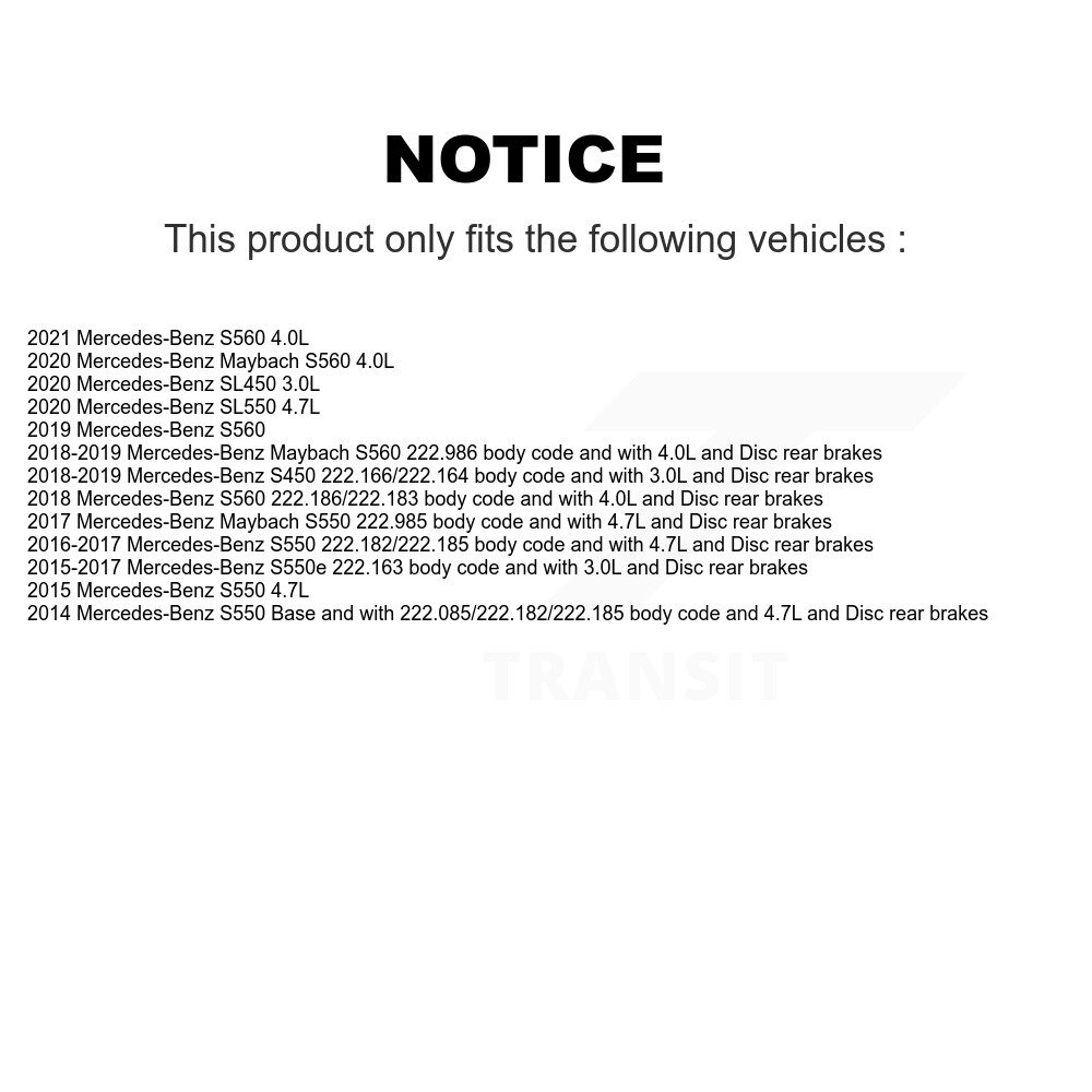 Rear Ceramic Brake Pad Wear Sensor Kit For Mercedes-Benz S550 S560 SL450 S450 SL550 S550e KTW-101347 - Image 2