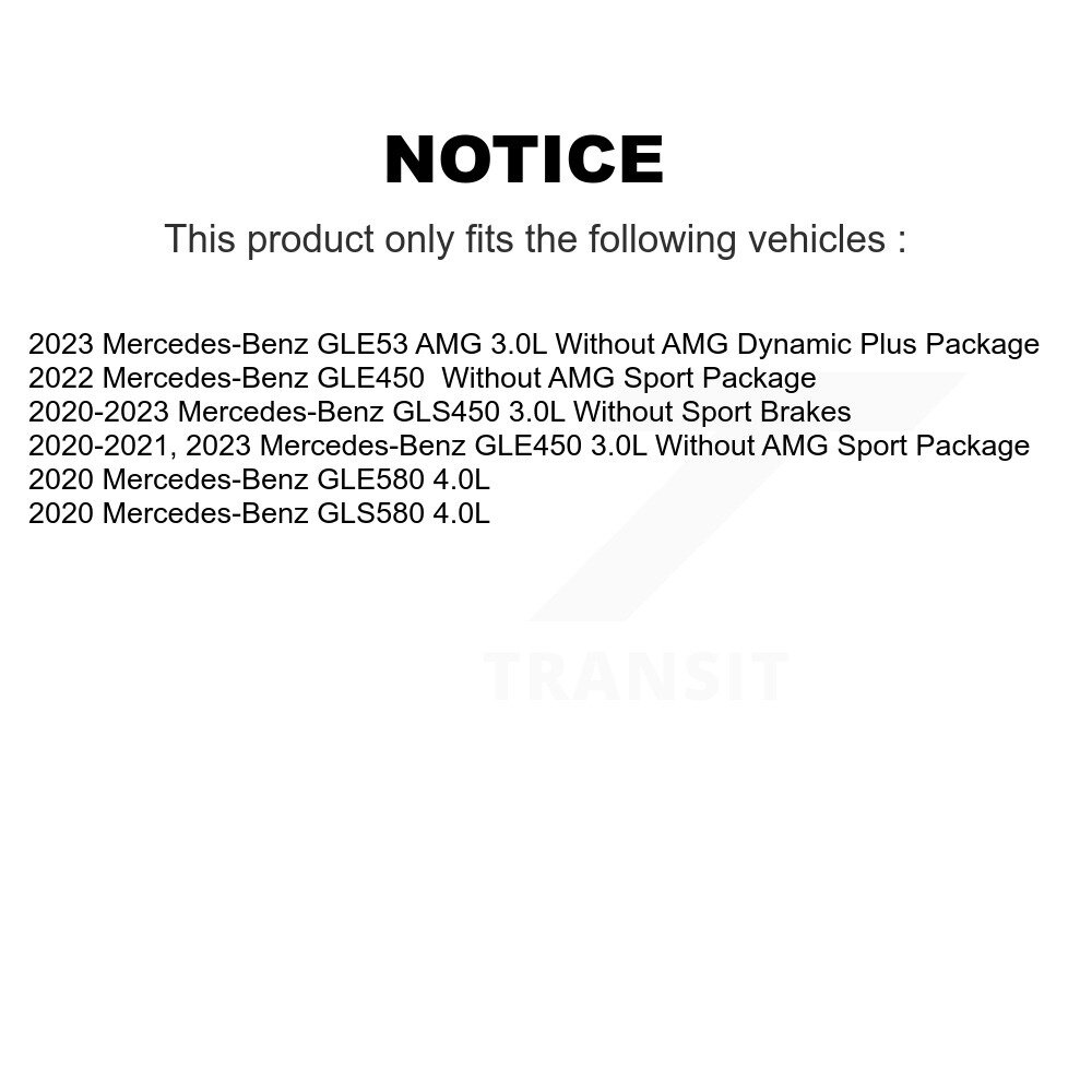 Front Rear Ceramic Brake Pads & Wear Sensor Kit For Mercedes-Benz GLE450 GLS450 GLE53 AMG KTW-101637 - Image 2