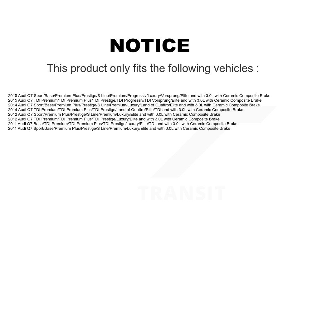 Front Ceramic Brake Pads & Extra Wear Sensor Kit For Audi Q7 with Composite KTW-101704 - Image 2