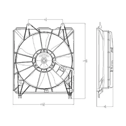 Engine Cooling Fan Assembly Motor/Blade/Shroud Assembly for Acura RDX 2007–2012