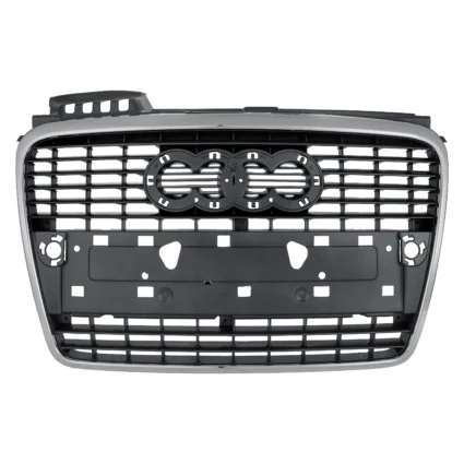 Grille Assembly w/o S-Line Pkg Silver-Gray w/Chrome Frame for Audi S4 A4