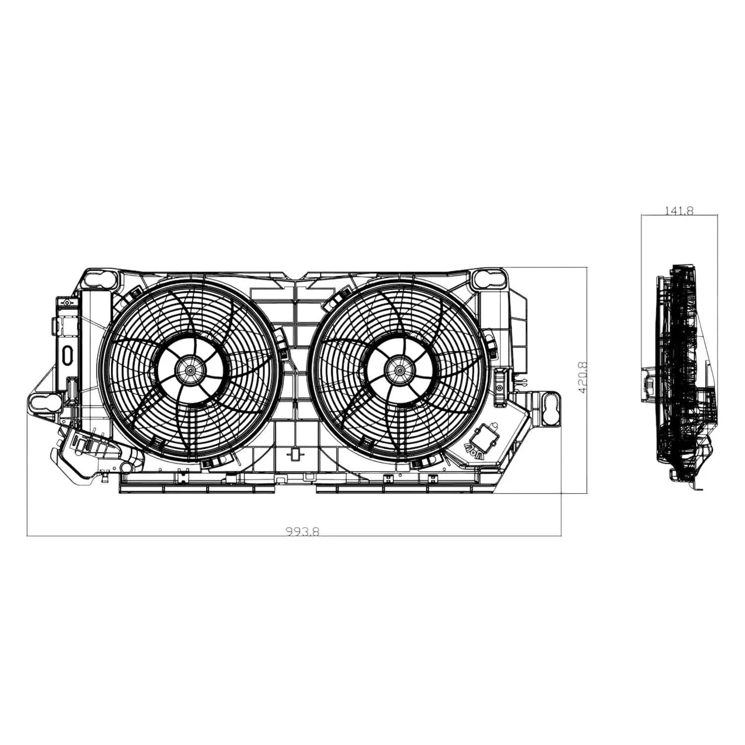 Engine Cooling Fan Assembly 400 Watt for BMW X3 2004–2010