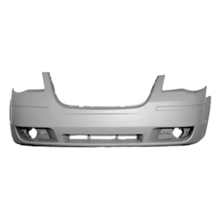 Bumper Cover Front w/o Headlamp Washer w/o Chrome Insert Primed CAPA for Chrysler Town & Country 2008–2010