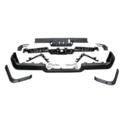 Bumper Assembly Rear Single Exhaust w/Adv Park w/Parking Sensor Primed for Ram 1500 Limited Laramie Sport Big Horn Lone Star SLT SXT Tradesman Laramie Longhorn HFE Longhorn Laramie Sport ST Hemi Sport Special Service TRX Limited Longhorn TRX Launch Edition Big Horn OffRoad 2019–2024