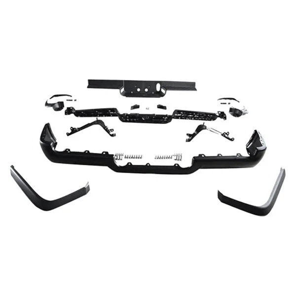 Bumper Assembly Rear Single Exhaust w/o Adv Park w/o Parking Sensor Black for Ram 1500 Rebel 2019–2024