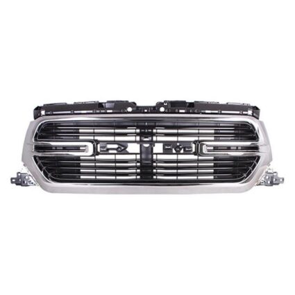 Grille Assembly w/o Surround View Camera Black Chrome Surround for Ram 1500 2019–2022