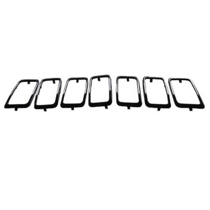 Grille Molding Trim Ring Kit Gloss Black for Jeep Grand Cherokee Limited Laredo Summit Overland Summit Elite Platinum Limited X 2017–2019