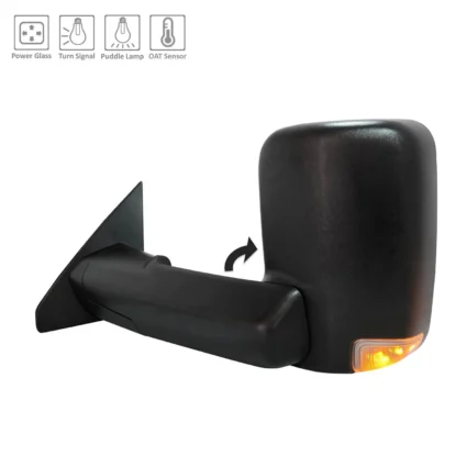 Door Mirror Assembly Left w/Towing Pkg Non-Heated w/o Blind Spot Detection Black Trim for Ram 1500 2019