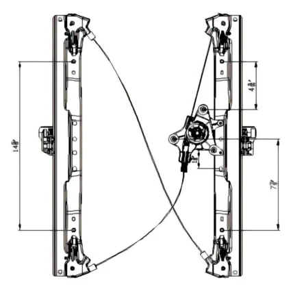 Window Regulator Front Left 2 Pin Regulator & Motor Assembly for Chrysler Town & Country Dodge Grand Caravan