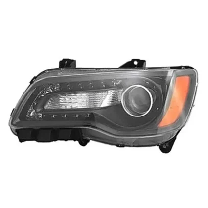Headlight Assembly Composite Left Halogen Black Bezel for Chrysler 300 2012–2014