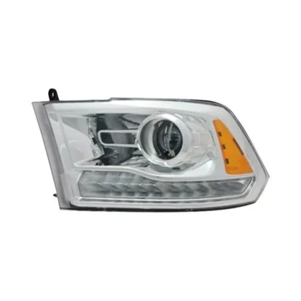 Headlight Assembly Composite Left To 12-14-14 Halogen Projector Type Chrome Bezel for Ram 1500 2500 3500