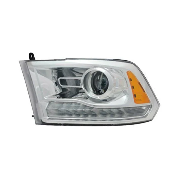 Headlight Assembly Composite Left To 12-14-14 Halogen Projector Type Chrome Bezel for Ram 1500 2500 3500