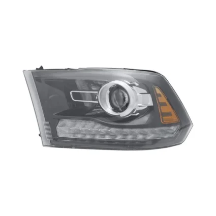 Headlight Assembly Composite Left Halogen Projector Type Black Bezel for Ram 1500 Sport 2013–2014