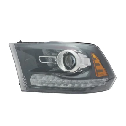 Headlight Assembly Composite Left Halogen Projector Type Black Bezel CAPA for Ram 1500 Sport 2013–2014