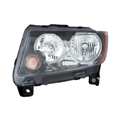 Headlight Assembly Composite Left Standard Type w/Black Trim CAPA for Jeep Compass 2013–2017