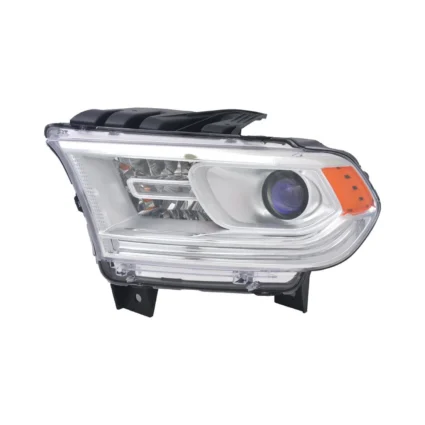 Headlight Assembly Composite Left Halogen w/o DRL Chrome Trim for Dodge Durango 2014–2015