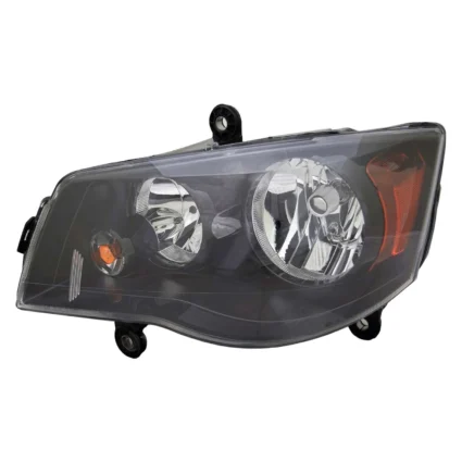 Headlight Assembly Composite Left Halogen Quad Lamps w/Black Bezel CAPA for Dodge Grand Caravan Chrysler Town & Country