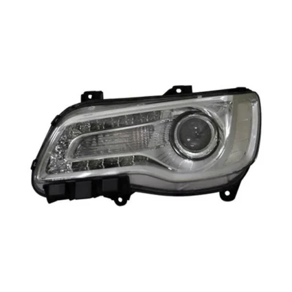 Headlight Assembly Composite Left Halogen Chrome Bezel for Chrysler 300 2015–2017