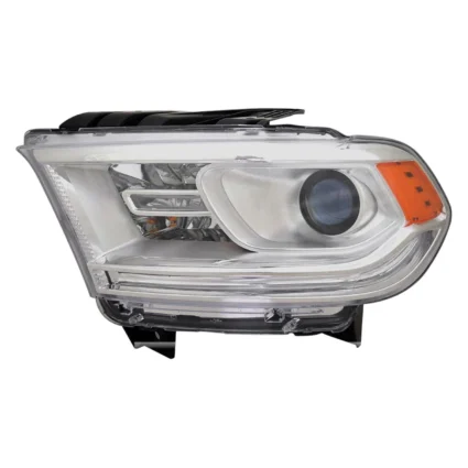 Headlight Assembly Composite Left Halogen w/o DRL Chrome Trim for Dodge Durango 2016–2020