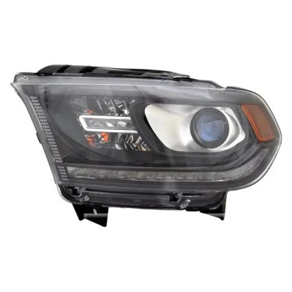 Headlight Assembly Composite Left Halogen w/DRL Black Trim CAPA for Dodge Durango 2016–2020